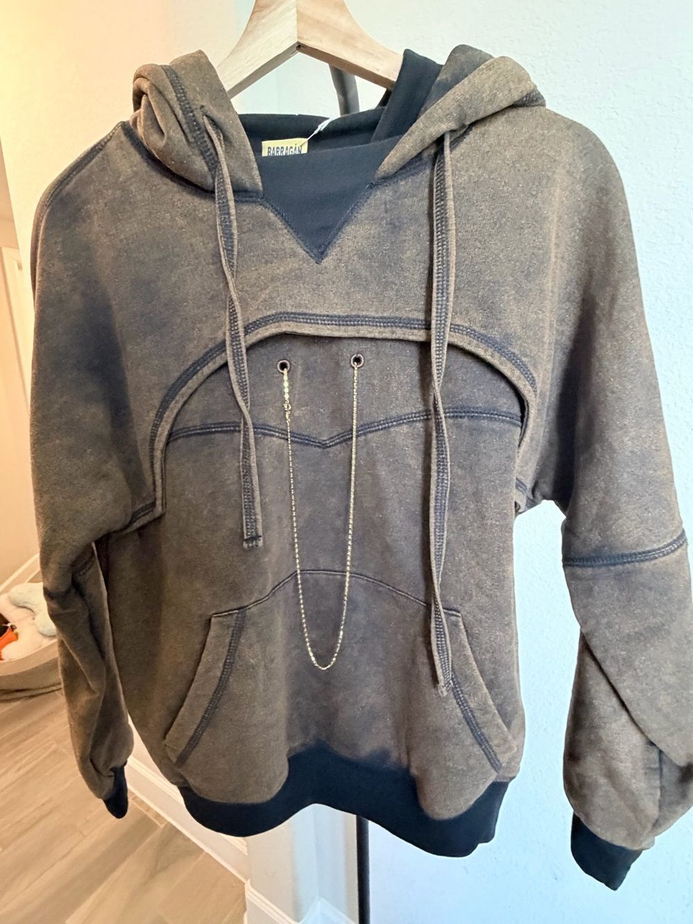 NWT BARRAGÁN Chain Chest Hoodie Brown Tie Dye Oversized Unisex Large PS19